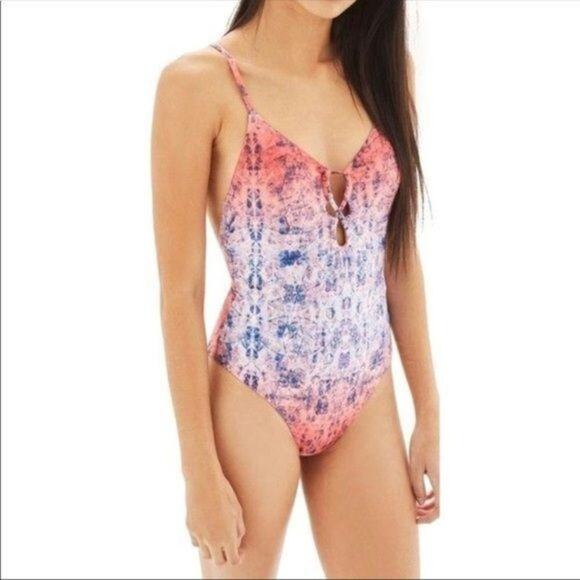 NWOT TopShop Ombré Geo One-Piece Swimsuit Sz 8 - Picture 1 of 9